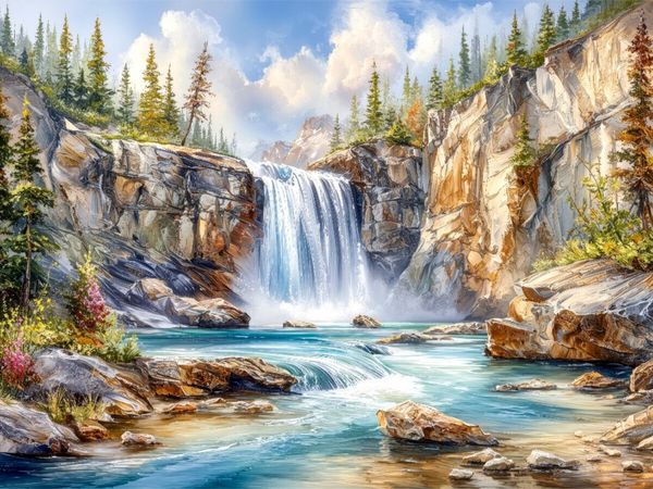 Produktbild: CALVENDO Puzzle Virginia Falls im Nahanni National Park Reserve | 1000 Teile Lege-Gr&ouml;&szlig;e 64x48cm Foto-Puzzle f&uuml;r gl&uuml;ckliche Stunden