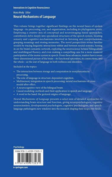 Produktbild: Neural Mechanisms of Language