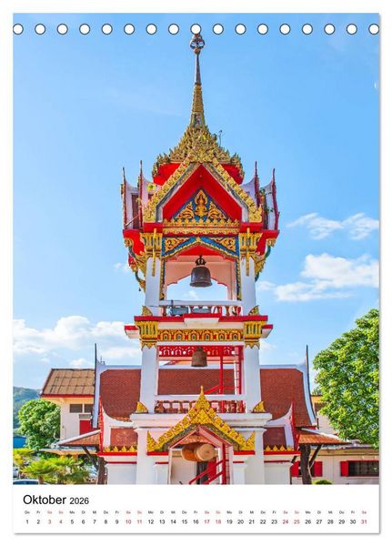 Produktbild: Wat Chalong - Tempel mit ganz speziellem Charme (Tischkalender 2026 DIN A5 hoch), CALVENDO Monatskalender