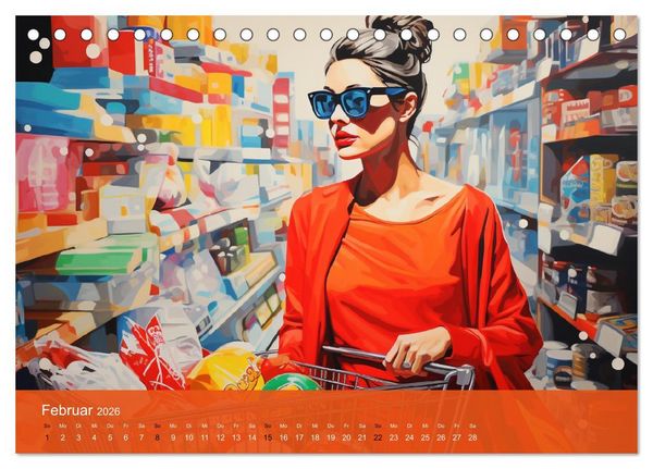 Produktbild: Pop-Art. Eine Reise in coolen Illustrationen (Tischkalender 2026 DIN A5 quer), CALVENDO Monatskalender