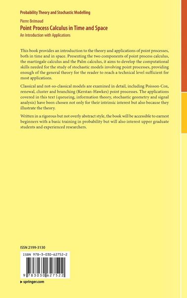 Produktbild: Point Process Calculus in Time and Space