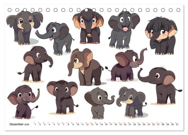 Produktbild: ComicZoo - eine lustige Tiertruppe (Tischkalender 2026 DIN A5 quer), CALVENDO Monatskalender
