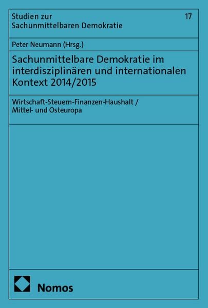 Produktbild: Sachunmittelbare Demokratie im interdisziplin&auml;ren und internationalen Kontext 2014/2015