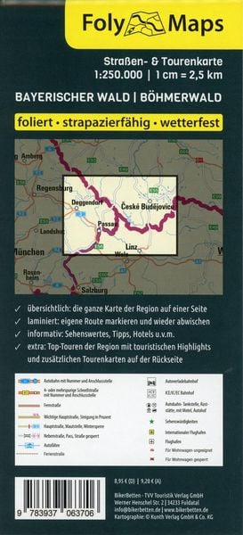 Produktbild: FolyMaps B&ouml;hmerwald / Bayerischer Wald 1:250 000