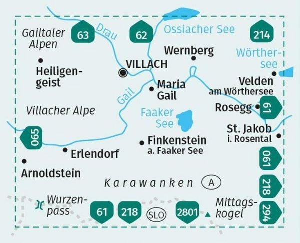 Produktbild: KOMPASS Wanderkarte 062 Villach, Faaker See 1:25.000