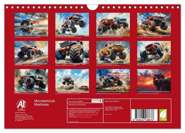 Produktbild: Monstertruck Madness (Wall Calendar 2026 DIN A4 landscape), CALVENDO 12 Month Wall Calendar