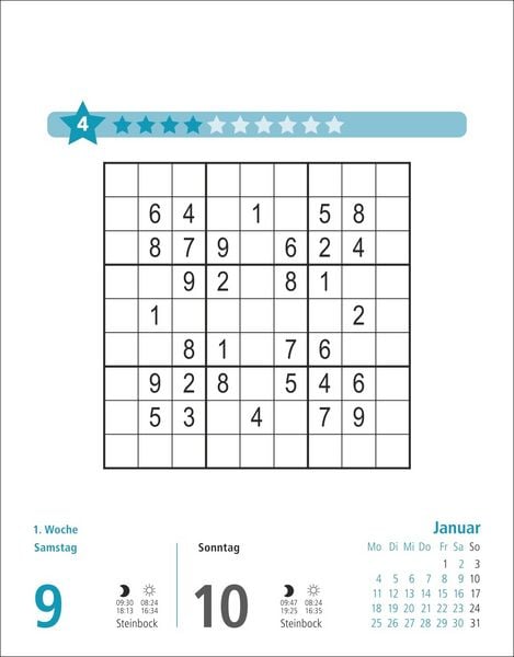 Produktbild: Stefan Heine Sudoku mittel bis schwierig Tagesabrei&szlig;kalender 2027