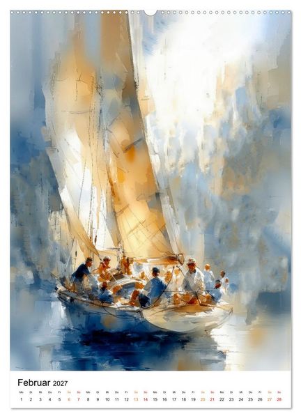 Produktbild: Segeln - Eleganz (hochwertiger Premium Wandkalender 2027 DIN A2 hoch), Kunstdruck in Hochglanz