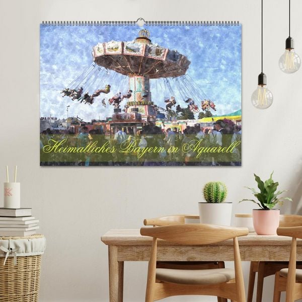 Produktbild: Heimatliches Bayern in Aquarell (Wandkalender 2026 DIN A2 quer), CALVENDO Monatskalender