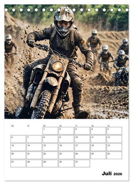 Produktbild: Vollgas und Adrenalin - Motocross-Action pur! (Tischkalender 2026 DIN A5 hoch), CALVENDO Monatskalender