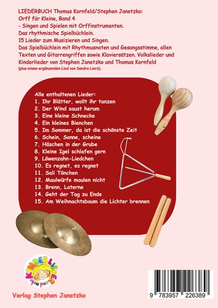 Produktbild: Orff f&uuml;r Kleine, Band 4 - Singen und Spielen mit Orffinstrumenten
