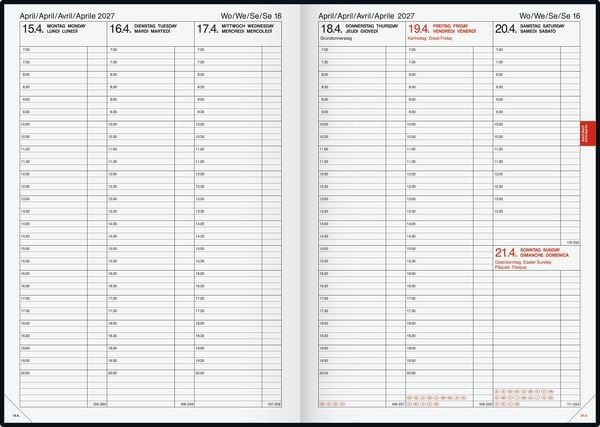Produktbild: BRUNNEN 1076361907 Buchkalender Mod. 763 2027 A4, Kunststoff, vulkanschwarz