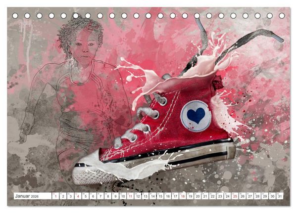Produktbild: SPORT trifft SPLASH - normal war gestern (Tischkalender 2026 DIN A5 quer), CALVENDO Monatskalender