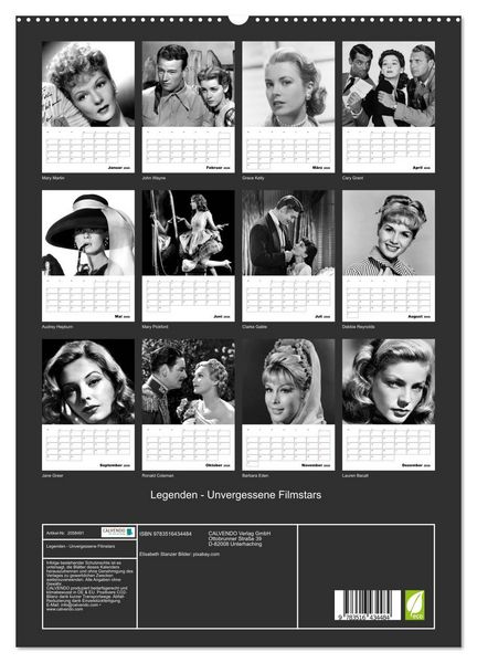 Produktbild: Legenden - Unvergessene Filmstars (hochwertiger Premium Wandkalender 2026 DIN A2 hoch), Kunstdruck in Hochglanz