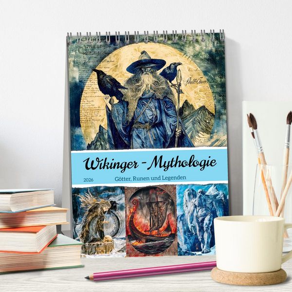 Produktbild: Wikinger - Mythologie - G&ouml;tter, Runen und Legenden (Tischkalender 2026 DIN A5 hoch), CALVENDO Monatskalender