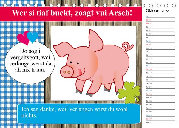Produktbild: Des is f&uuml;a de Katz! Bairische Schpr&uuml;ch' und Redensart (Tischkalender 2022 DIN A5 quer)