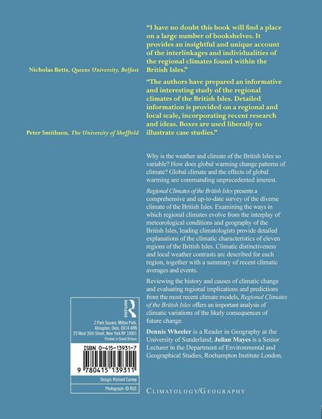 Produktbild: Regional Climates of the British Isles