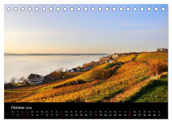 Produktbild: Bodensee - Uferlandschaften im sch&ouml;nsten Licht 2026 (Tischkalender 2026 DIN A5 quer), CALVENDO Monatskalender