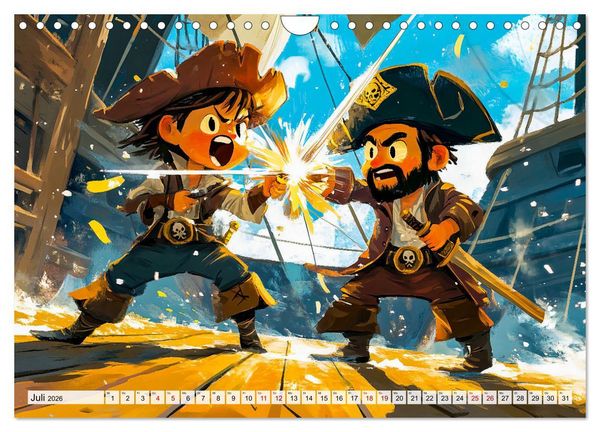 Produktbild: Piraten-Abenteuer - Die Reise zum verborgenen Schatz (Wandkalender 2026 DIN A4 quer), CALVENDO Monatskalender