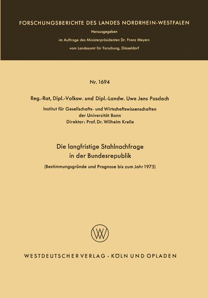 Produktbild: Die langfristige Stahlnachfrage in der Bundesrepublik