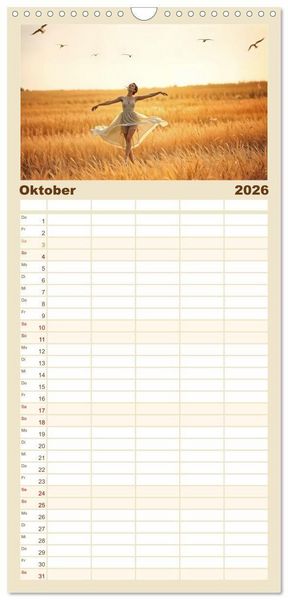 Produktbild: Familienplaner 2026 - Fl&uuml;gel aus Licht - Ballett in der Poesie der Natur mit 5 Spalten (Wandkalender, 21 x 45 cm) CALVENDO
