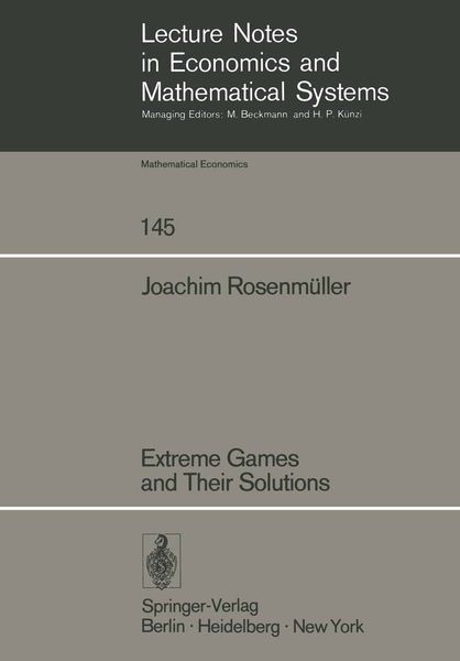 Produktbild: Extreme Games and Their Solutions