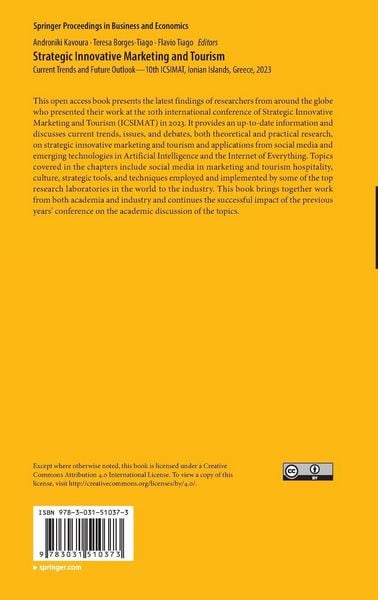 Produktbild: Strategic Innovative Marketing and Tourism