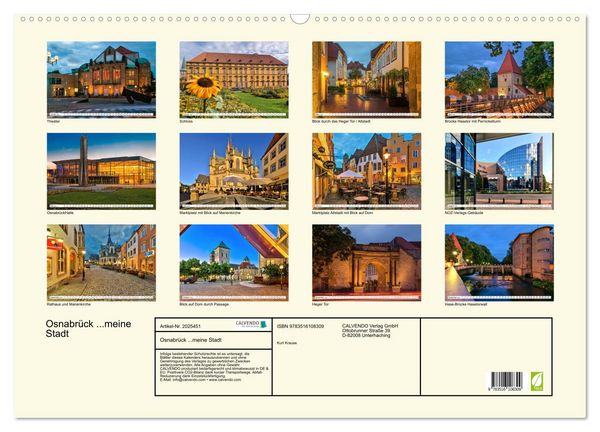 Produktbild: Osnabr&uuml;ck ...meine Stadt (Wandkalender 2026 DIN A2 quer), CALVENDO Monatskalender