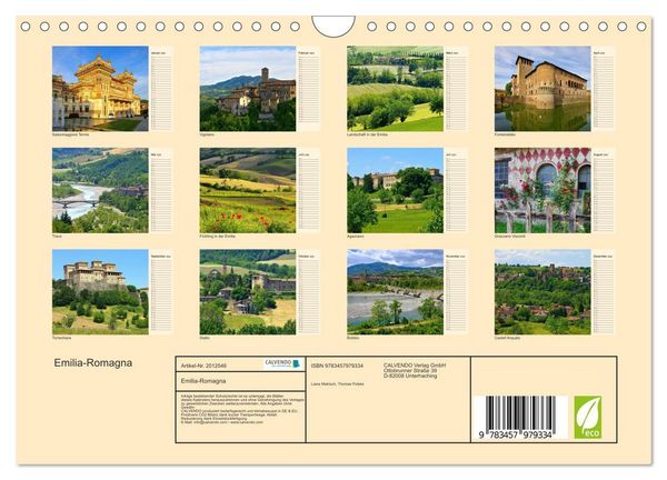 Produktbild: Emilia-Romagna (Wandkalender 2026 DIN A4 quer), CALVENDO Monatskalender