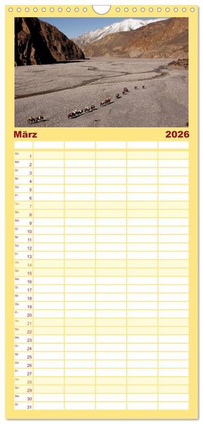 Produktbild: Familienplaner 2026 - Nepal mit 5 Spalten (Wandkalender, 21 x 45 cm) CALVENDO