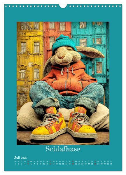 Produktbild: Urban Rabbits. Coole Stadthasen mit Charakter (Wandkalender 2026 DIN A3 hoch), CALVENDO Monatskalender