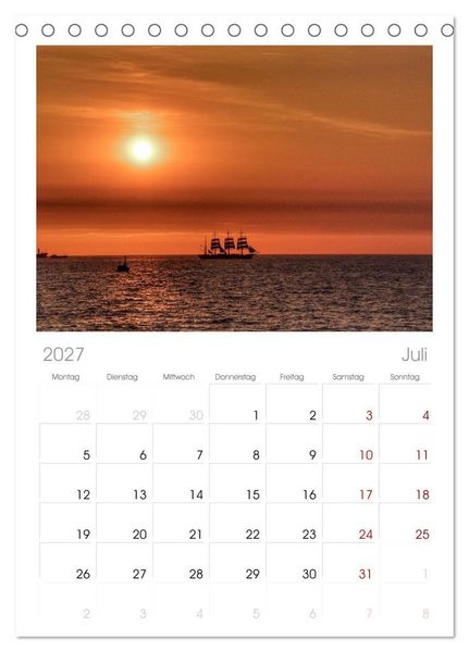 Produktbild: Tischplaner 2027 - Hanse Sail - Rostock. Du bist so sch&ouml;n (A5 Tischkalender zum Aufstellen) CALVENDO