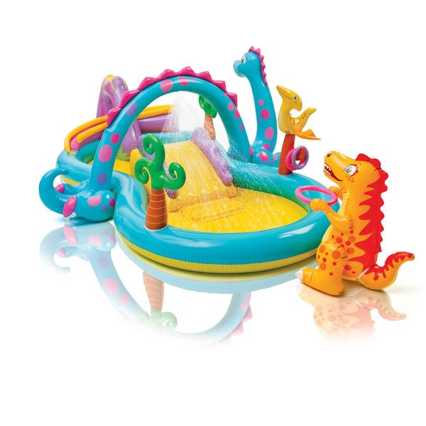 INTEX Playcenter Dinoland mit Sprüher Rutsche Zubehör 333x229x112cm