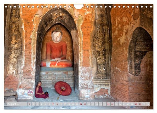 Produktbild: IM REICH DES BUDDHA - DER ROTE SCHIRM (Wandkalender 2027 DIN A4 quer), CALVENDO Monatskalender
