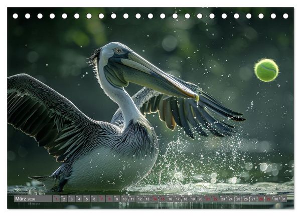 Produktbild: Tierische Balljunkies (Tischkalender 2026 DIN A5 quer), CALVENDO Monatskalender