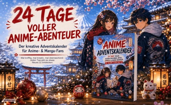 Produktbild: Anime Adventskalender: 24 Tage voller Zeichen-Challenges, R&auml;tsel, Japanisch & Manga-Abenteuer