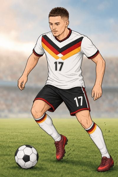 Produktbild: WM 2026 Fu&szlig;ball Malbuch f&uuml;r Kinder ab 6 Jahren mit 70 authentischen Spielerzeichnungen