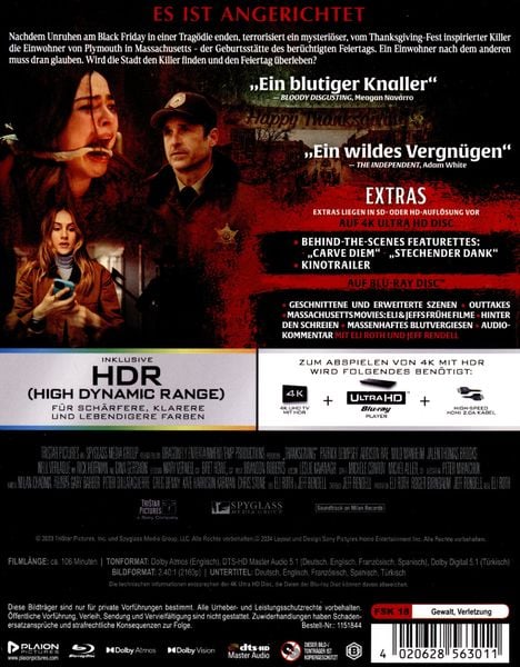 Produktbild: Thanksgiving - Steelbook (4K Ultra HD+Blu-ray)