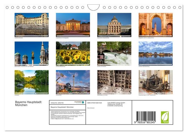 Produktbild: Bayerns Hauptstadt: M&uuml;nchen (Wandkalender 2027 DIN A4 quer), CALVENDO Monatskalender