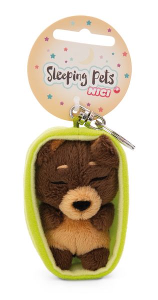 Produktbild: Schl&uuml;sselanh&auml;nger Sleeping Pets Dunkelbrauner Hund