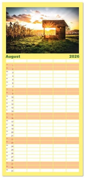 Produktbild: Familienplaner 2026 - Malerisches Stuttgart mit 5 Spalten (Wandkalender, 21 x 45 cm) CALVENDO