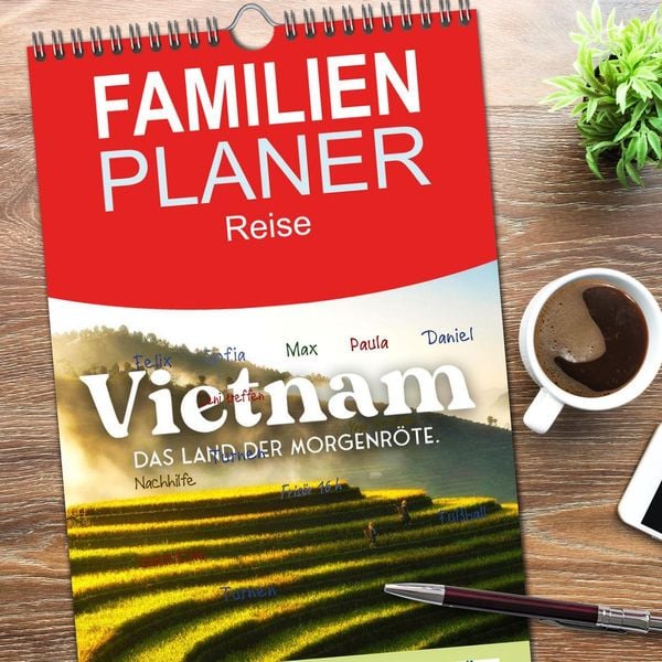 Produktbild: Familienplaner 2026 - Vietnam - Das Land der Morgenr&ouml;te. mit 5 Spalten (Wandkalender, 21 x 45 cm) CALVENDO