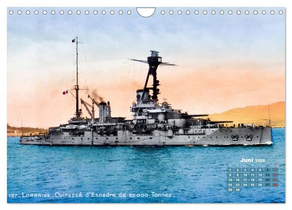 Produktbild: Fregatten, Kreuzer, Panzerschiffe &ndash; historische Karten von Kriegsschiffen (Wandkalender 2026 DIN A4 quer), CALVENDO Monatskalender