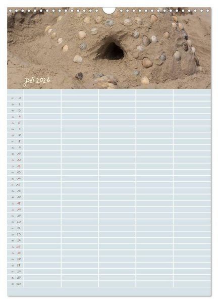 Produktbild: Kleine Sand-Sch&ouml;nheiten / Familienplaner (Wandkalender 2026 DIN A3 hoch), CALVENDO Monatskalender