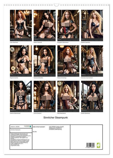 Produktbild: Sinnlicher Steampunk (Wandkalender 2026 DIN A2 hoch), CALVENDO Monatskalender
