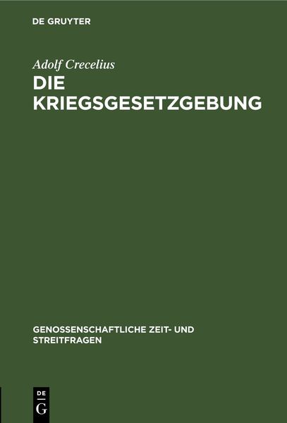 Produktbild: Die Kriegsgesetzgebung
