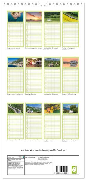 Produktbild: Familienplaner 2026 - Abenteuer Wohnmobil - Camping, Vanlife, Roadtrips mit 5 Spalten (Wandkalender, 21 x 45 cm) CALVENDO