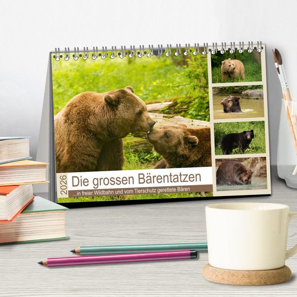 Produktbild: Die grossen B&auml;rentatzen (Tischkalender 2026 DIN A5 quer), CALVENDO Monatskalender