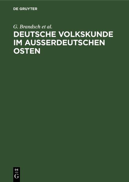 Produktbild: Deutsche Volkskunde im ausserdeutschen Osten