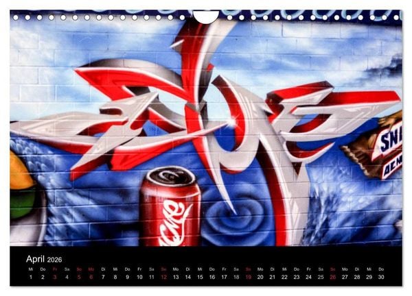 Produktbild: Graffiti - Kunst aus der Dose (Wandkalender 2026 DIN A4 quer), CALVENDO Monatskalender